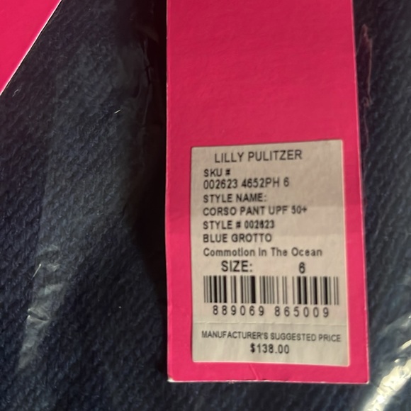 Lilly Pulitzer Corso pant Blue grotto commotion in the ocean size 6 worn once - Picture 16 of 16